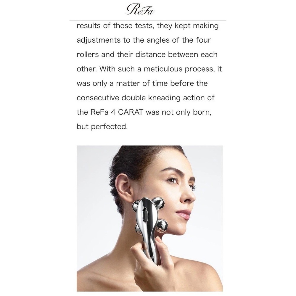 NEW ReFa 4 Carat Beauty Roller Multiangular Face and Body Roller Platinum-Coated